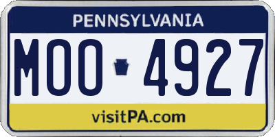 PA license plate MOO4927