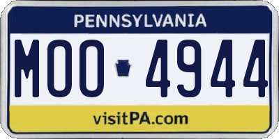 PA license plate MOO4944