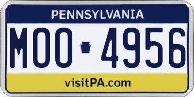 PA license plate MOO4956