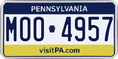 PA license plate MOO4957