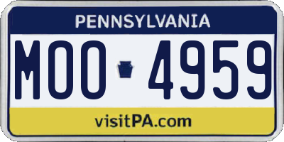 PA license plate MOO4959