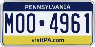 PA license plate MOO4961