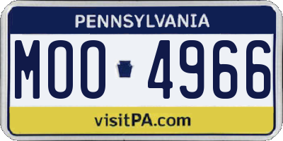 PA license plate MOO4966