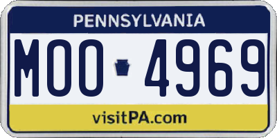 PA license plate MOO4969