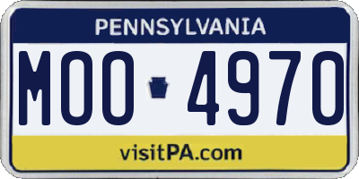 PA license plate MOO4970