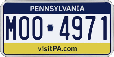 PA license plate MOO4971