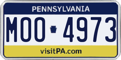 PA license plate MOO4973