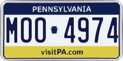 PA license plate MOO4974