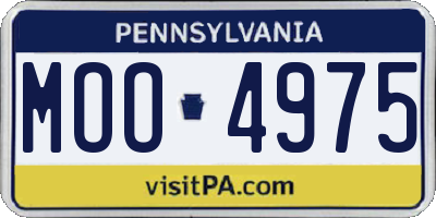 PA license plate MOO4975