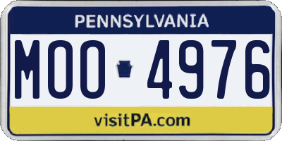 PA license plate MOO4976