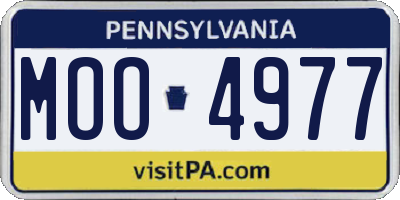 PA license plate MOO4977