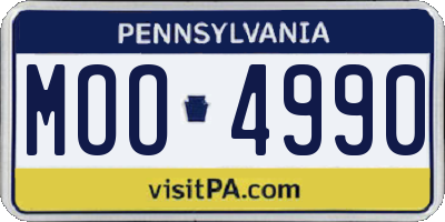 PA license plate MOO4990