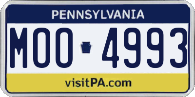 PA license plate MOO4993