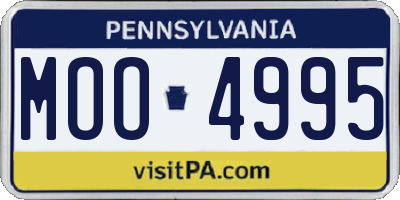 PA license plate MOO4995