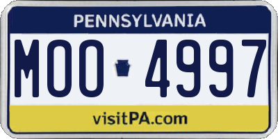 PA license plate MOO4997