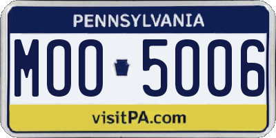 PA license plate MOO5006