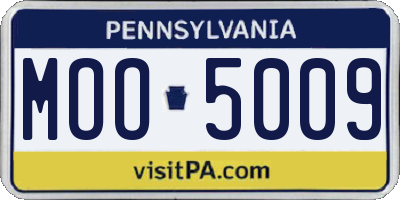 PA license plate MOO5009