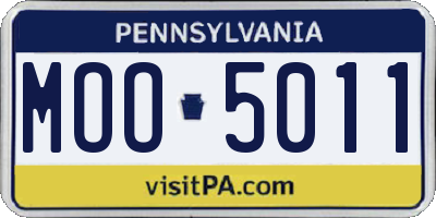 PA license plate MOO5011