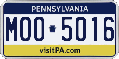 PA license plate MOO5016