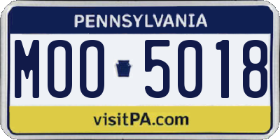 PA license plate MOO5018