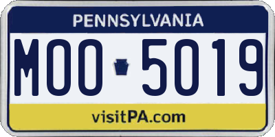 PA license plate MOO5019