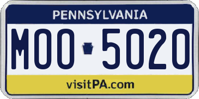 PA license plate MOO5020