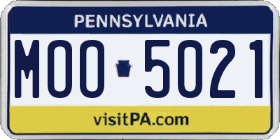 PA license plate MOO5021