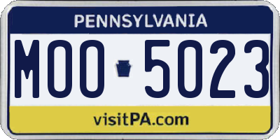 PA license plate MOO5023