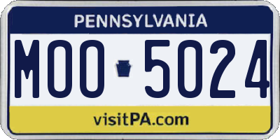 PA license plate MOO5024