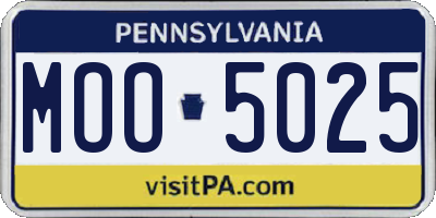 PA license plate MOO5025