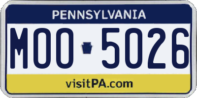 PA license plate MOO5026