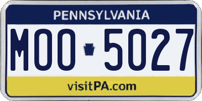 PA license plate MOO5027