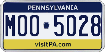 PA license plate MOO5028
