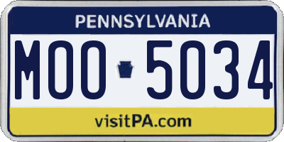 PA license plate MOO5034