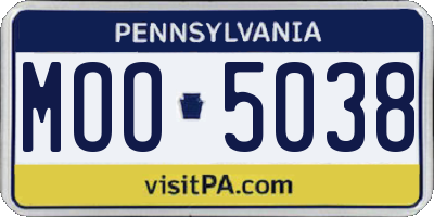 PA license plate MOO5038