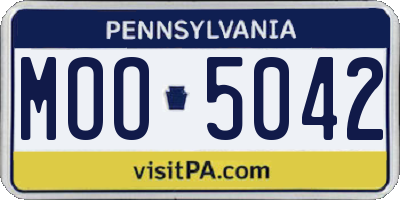 PA license plate MOO5042