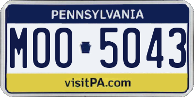 PA license plate MOO5043