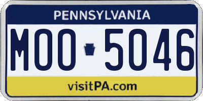 PA license plate MOO5046