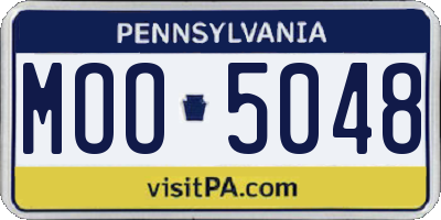 PA license plate MOO5048
