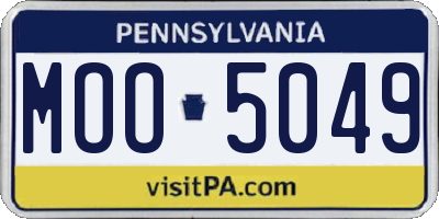 PA license plate MOO5049