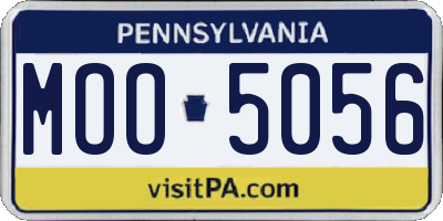 PA license plate MOO5056