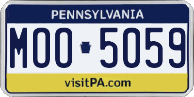 PA license plate MOO5059