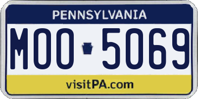 PA license plate MOO5069