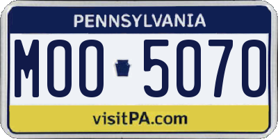 PA license plate MOO5070