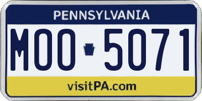 PA license plate MOO5071