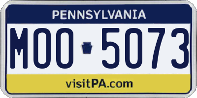 PA license plate MOO5073