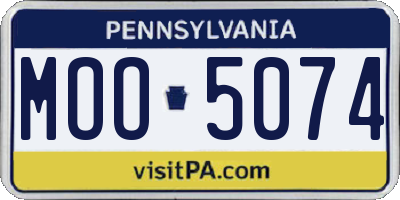 PA license plate MOO5074