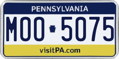 PA license plate MOO5075