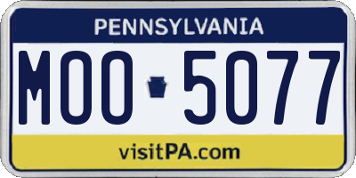 PA license plate MOO5077