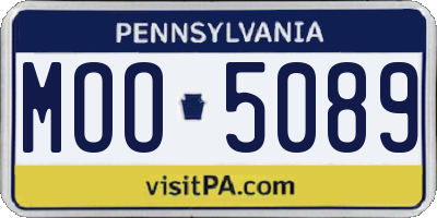 PA license plate MOO5089
